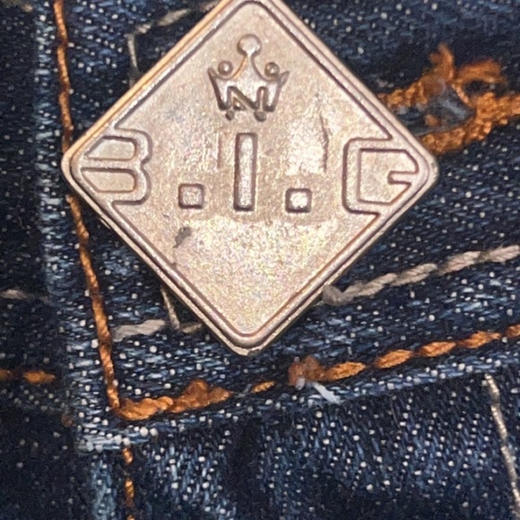 Notorious BIG Mens Jeans 34 x 31 Denim Embroidered Baggy Hip Hop Urban Rap Y2K - Picture 5 of 9